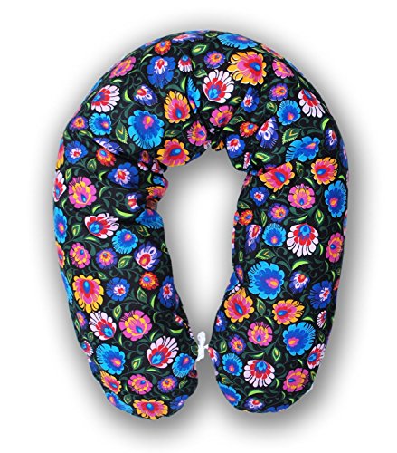 XXL funda para cojín de lactancia Baby almacenar Cojín largo cervicales 170 cm A2 Folk Negro