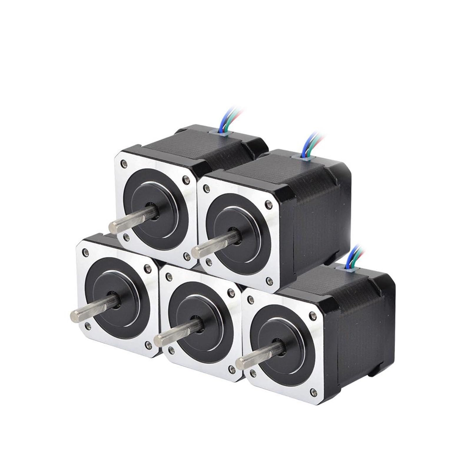 motor paso a paso 5 piezas de motor paso a paso Nema 17 de 48 mm, 2 A, 17HS19-2004S1, motor Nema17 de 59 Ncm (84 oz.in), motor paso a paso de 4 conductores for impresora 3D CNC XYZ