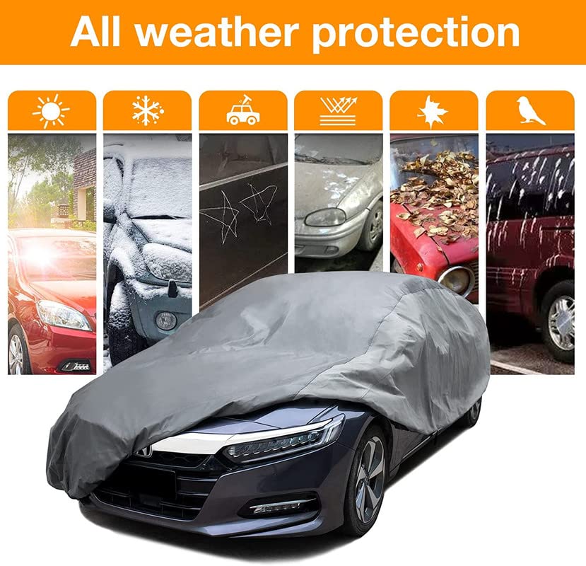 Image of Auto Oprema Trend Water and Heat Resistant Car Body Cover with Mirror (Grey Taffeta Plain) Compatible with 1 Series Car Bumper to Bumper Accurately.