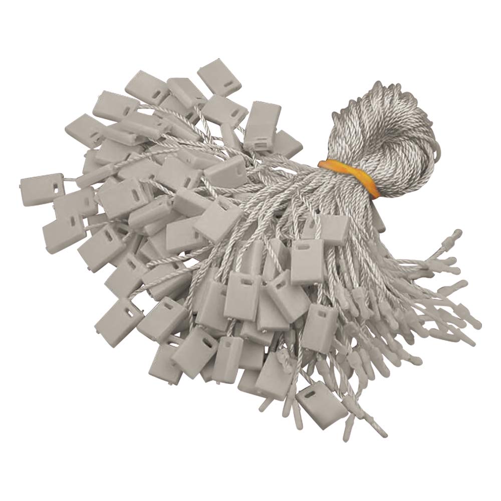 (Price/1000 Pcs) Muka 1000 Pcs Hang Tag String 7" Clothing Hanging Rope snap Lock Pin Loop Fastener Hook Ties-Grey