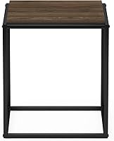 Vista 4 de Furinno Moretti Cube Modern Stackable End Table Shelf, Columbia Walnut