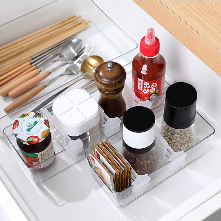 Image of Primechoice Fridge Storage Divider | Adjustable Organiser Rack for Sachets, Seasoning & Sauce Packets | Space Saving Kitchen, Desk & Bathroom Separator (Pack Of 6)