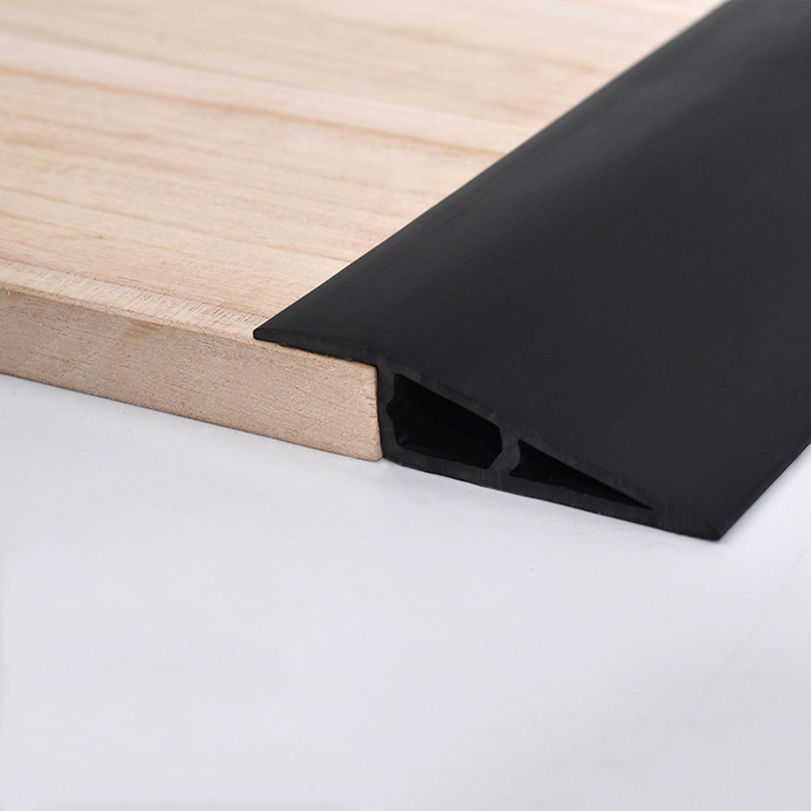 10FT/3meter Floor Transition Strip Vinyl Door Threshold Flooring Transition Self Adhesive Carpet Edging For Laminate Doorway Edge， Height Threshold Ramps(Size:12-15mm,Color:black)