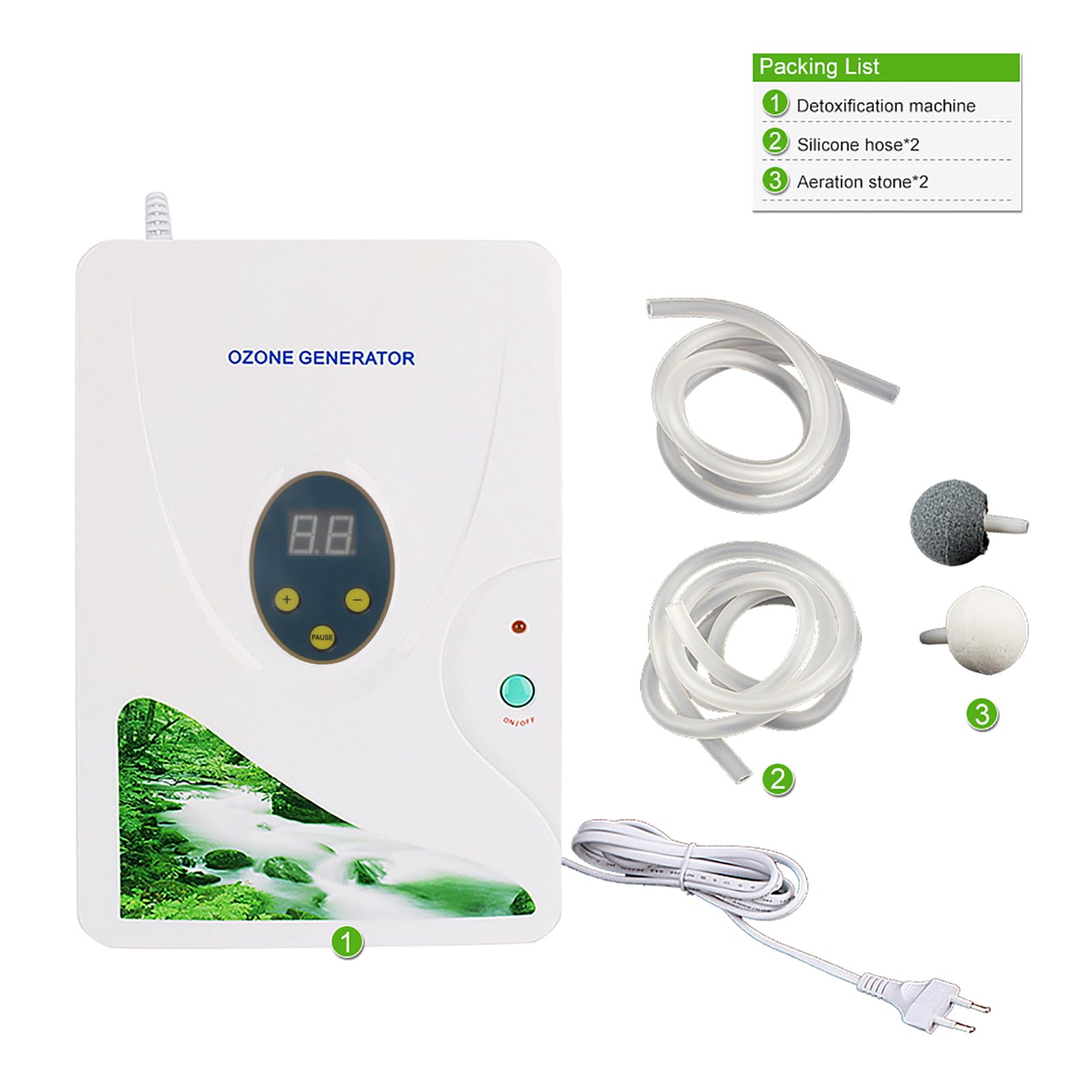 ZJchao Ozonizador doméstico Digital generador de ozono ionizador purificador de Aire