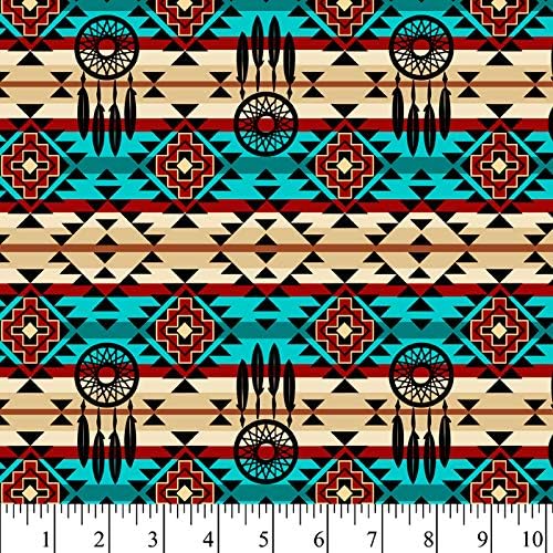 Native Dreamcatcher Cotton Fabric by The Yard