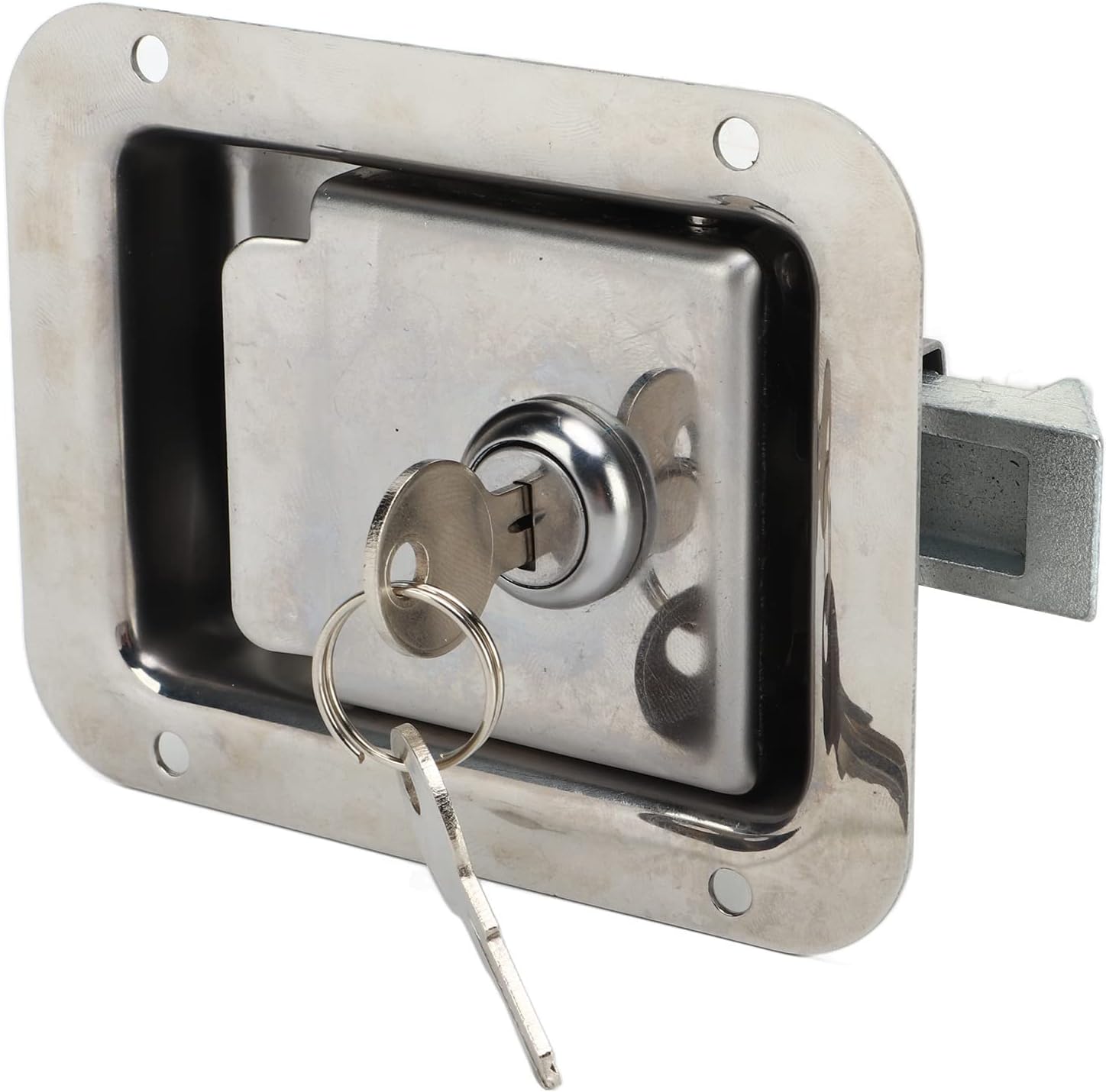 Demeras Handle, RV Door Lock High Hardness 304 Stainless Steel Rustproof Heavy Duty Polished Chrome Plating with 2 Keys for