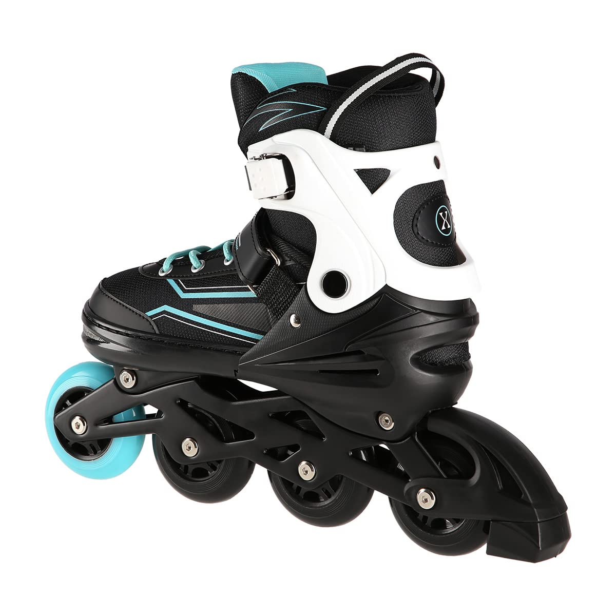 Nils Extreme Inline Skates Damen Inliner ABEC7 Verstellbare Inlineskates für Kinder (Schwarz-Türkis, 39-42), (NA1169A)