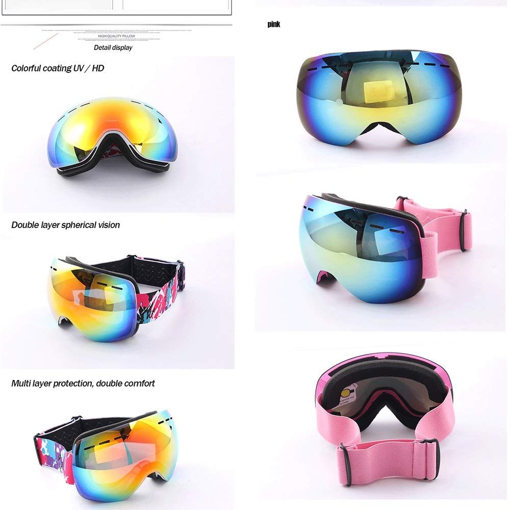 Veste de ski imperméable Lunettes de ski d'hiver chaudes Lunettes de ski doubles antibuée Lunettes de ski magnétiques sans cadre pour adultes Lunettes de ski pour un transport facile de vos skis