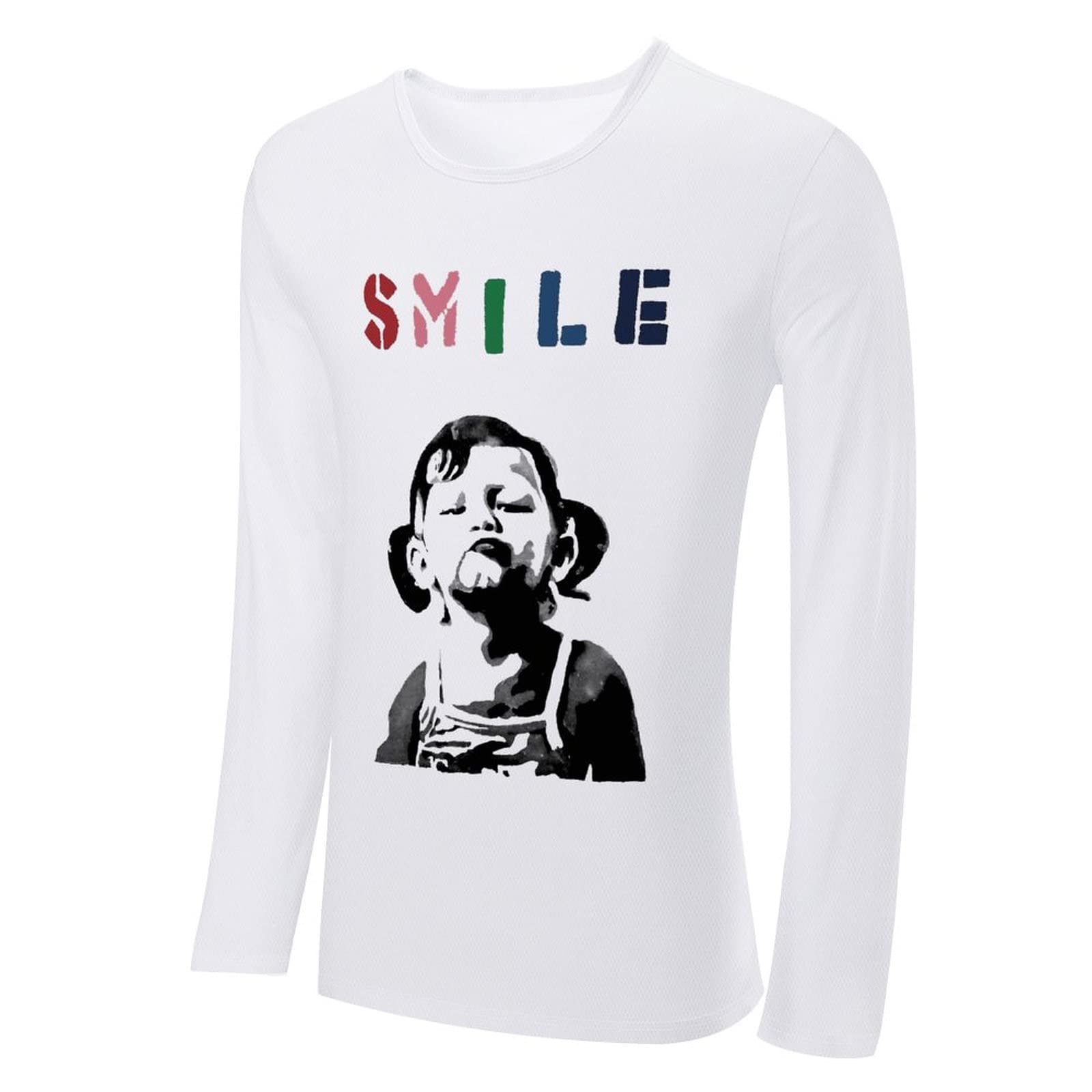 Amazon.co.jp: ロングtシャツ メンズ 長袖 Banksy バンクシー Smile 