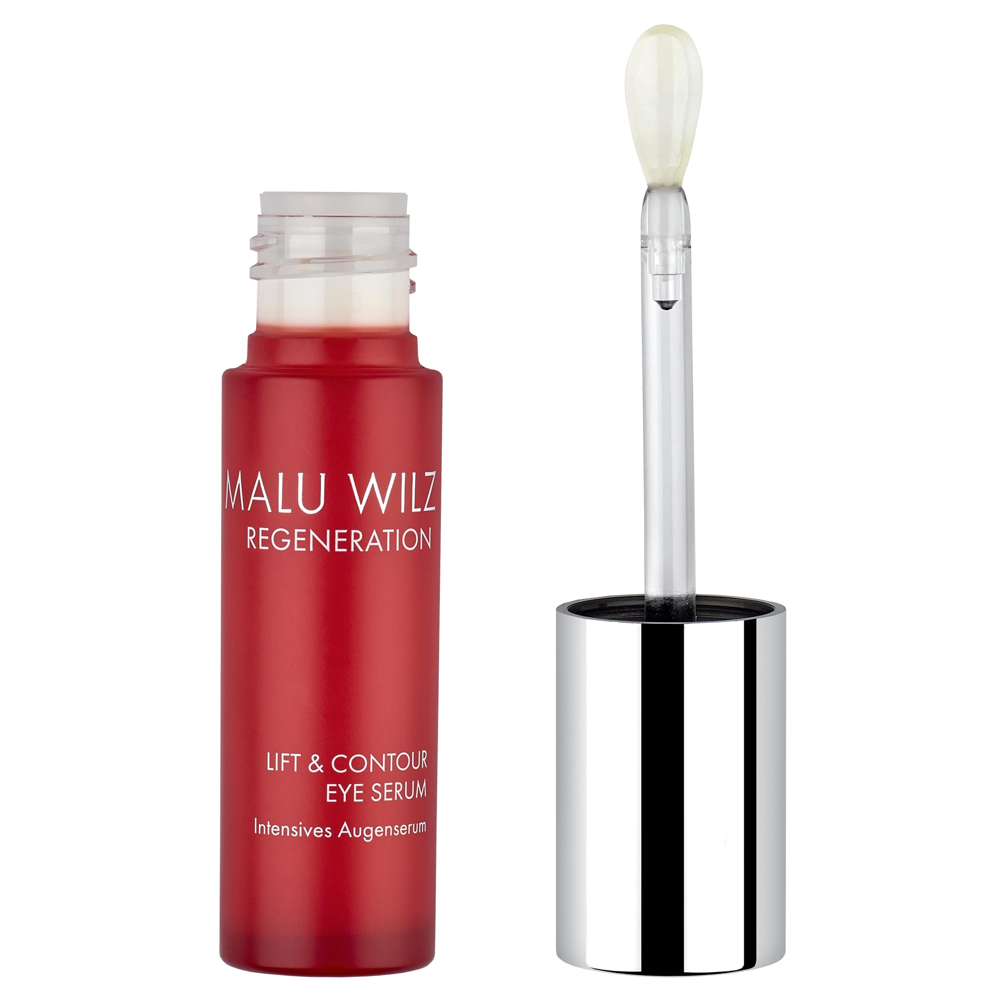 Malu Wilz LIFT & CONTOUR EYE SERUM – Anti-Aging Augenserum mit Peptiden, Q10 & Pfirsichkernöl, kühlender Keramik-Applikator, gegen Falten, Schwellungen & Augenringe, 12 ml, vegan