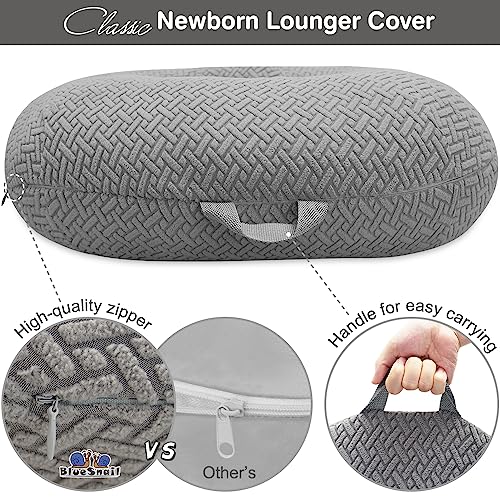 Image of Strechy Newborn Lounger Cover, Removable and Ultra Soft Sung Fitted Baby Lounger Slipcover by BlueSnail (2 Pack, Gray+Light Gray)