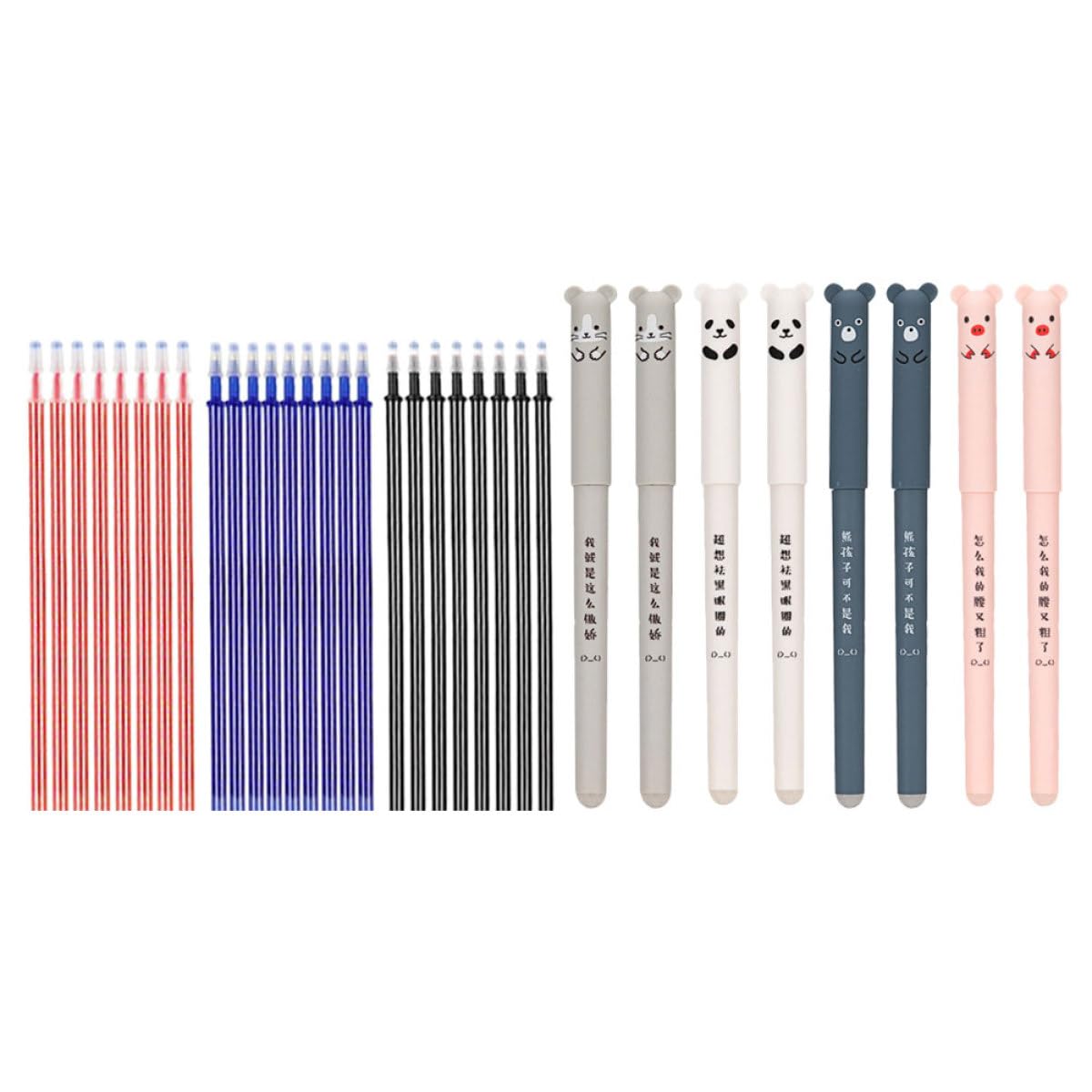 3 Set Penna a Sfera Cancellabile Penne Perni Penna Carina Evidenziatori Ricariche Asse Divertente Note Elementare Cartone Animato Inchiostro Multi Gel Mini Glitter Ultra Plastica