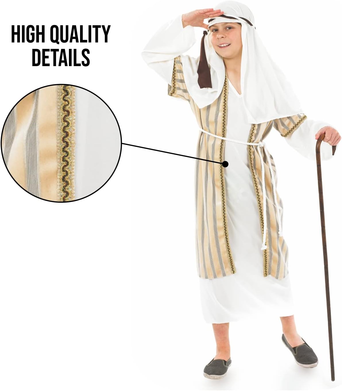 fun shack Shepherd Costume for Kids, Boys Shepherd Costume, Boys Christmas Costumes, Nativity Costumes for Kids - Image 4