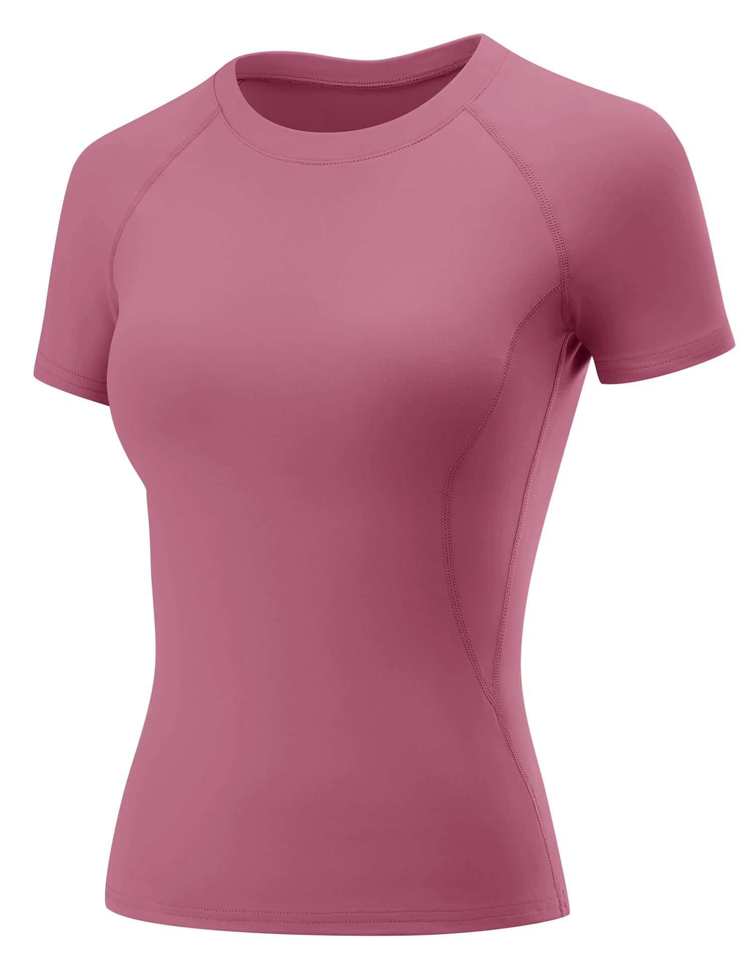 Rapbin T Shirt Damen Sport Top Gym Oberteil Yoga Rundhals Leicht Atmungsaktiv Sportshirt Workout Running Funktionsshirt Sommer Fitness Laufshirt