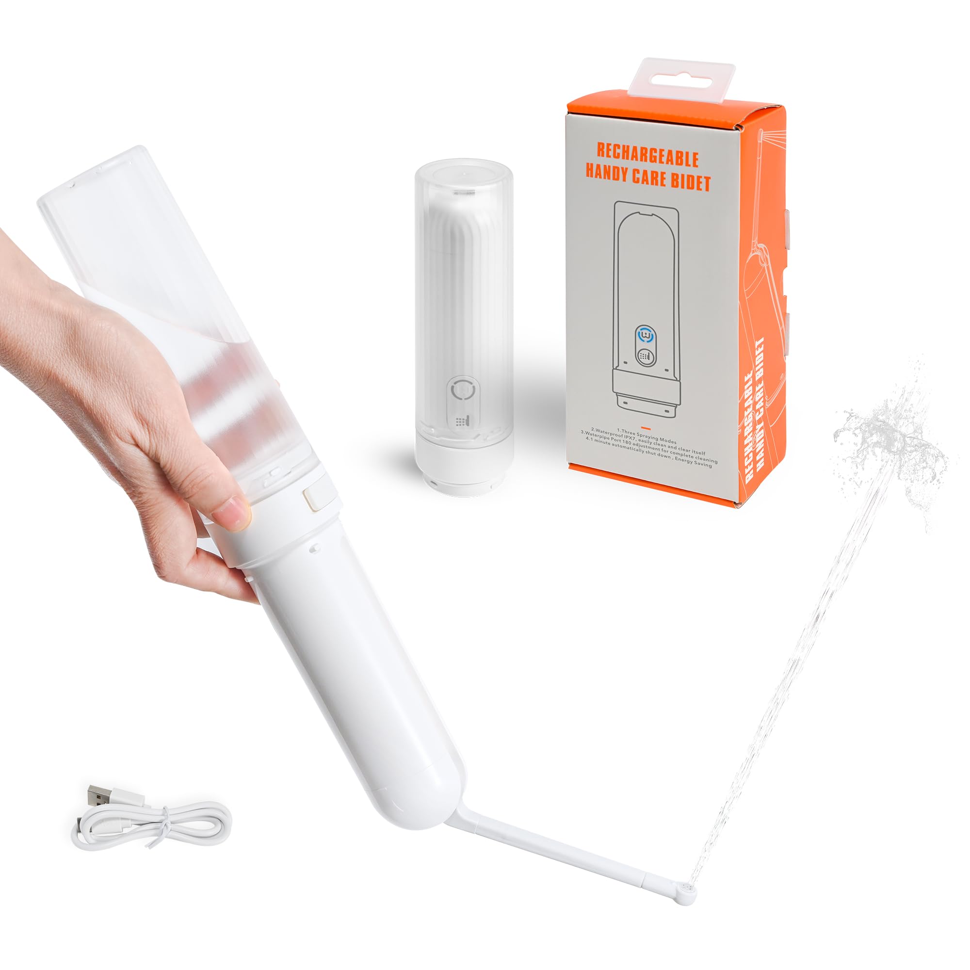Travel Portable Bidet USB-C Rechargeable Handheld Travel Bidet Sprayer with 3 Wash Modes for Personal Hygiene Bed-Ridden Postpartum