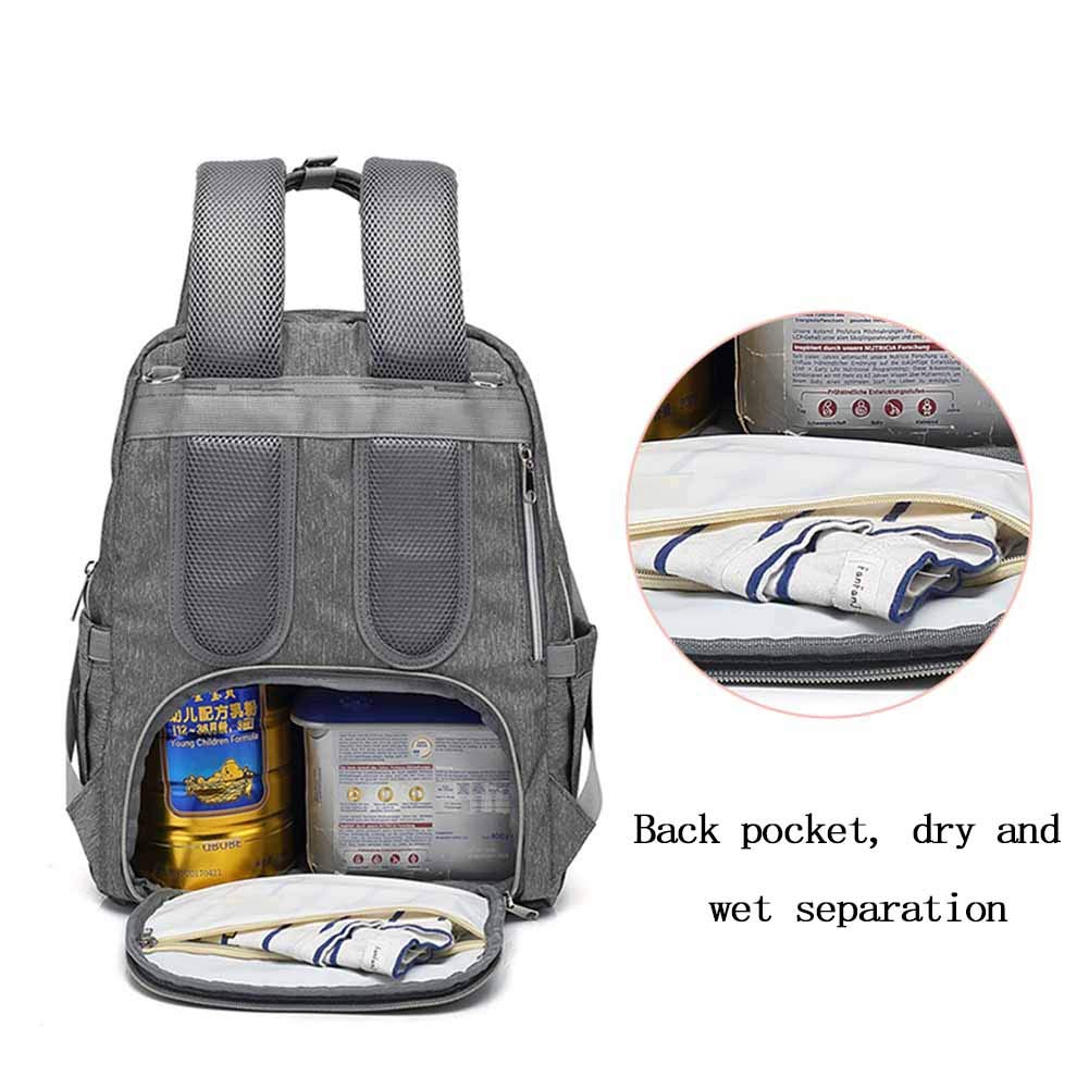 LAI HO Zaino Moda Impermeabile Multi-Function Grande capacità Mummy Bag Bottiglia di Isolamento Materna Bambino Fuori Diaper Bag Zaino Borsa Bambino,Blu