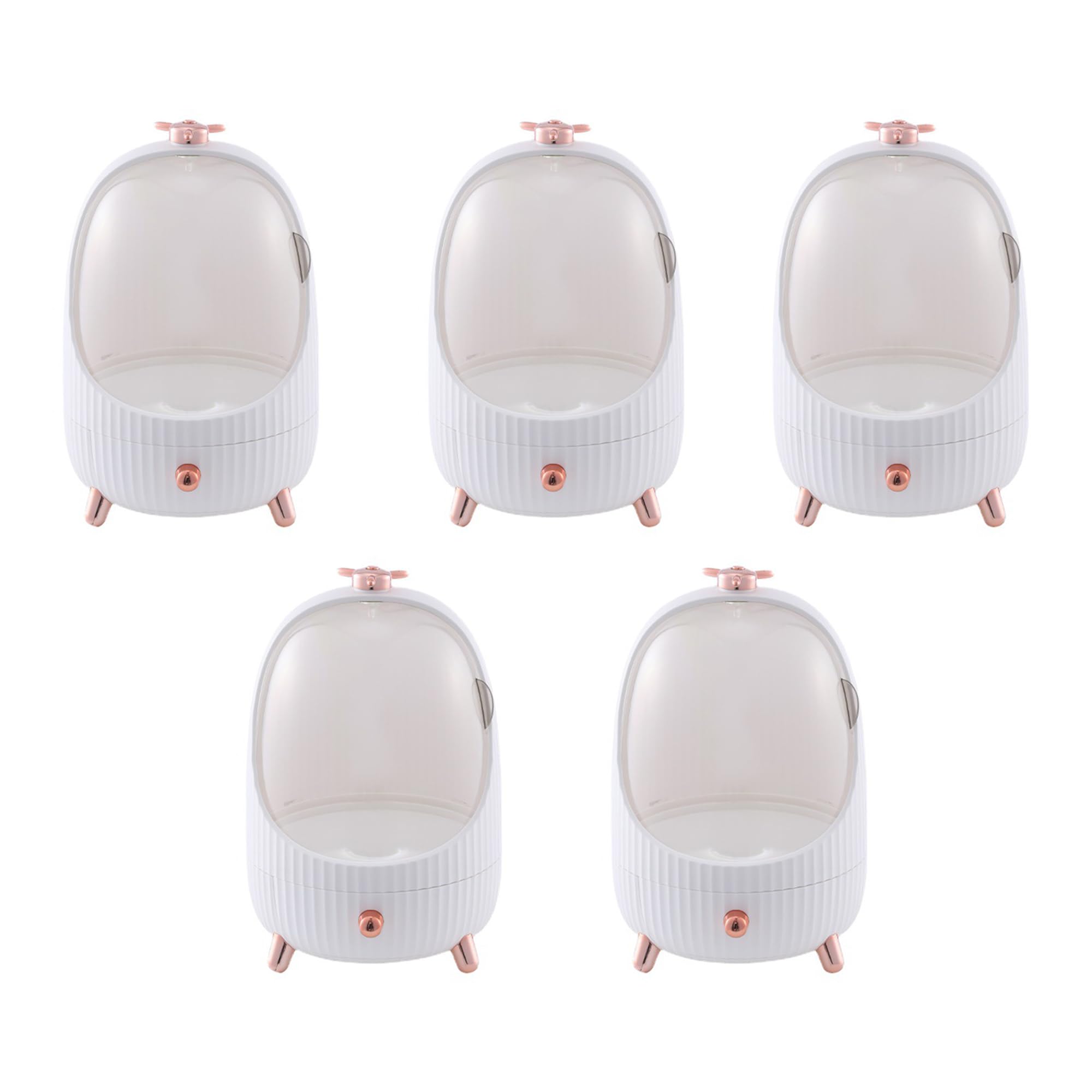 Kuber Industries Pack of 5 Household Cosmetic Storage Organizer | Cute Modern Look | Plastic Storage box for Brushes, Lotions, Lipstick, Nail Polish | 1029WH | White (B0D7975YMW) Amazon Price History, Amazon Price Tracker