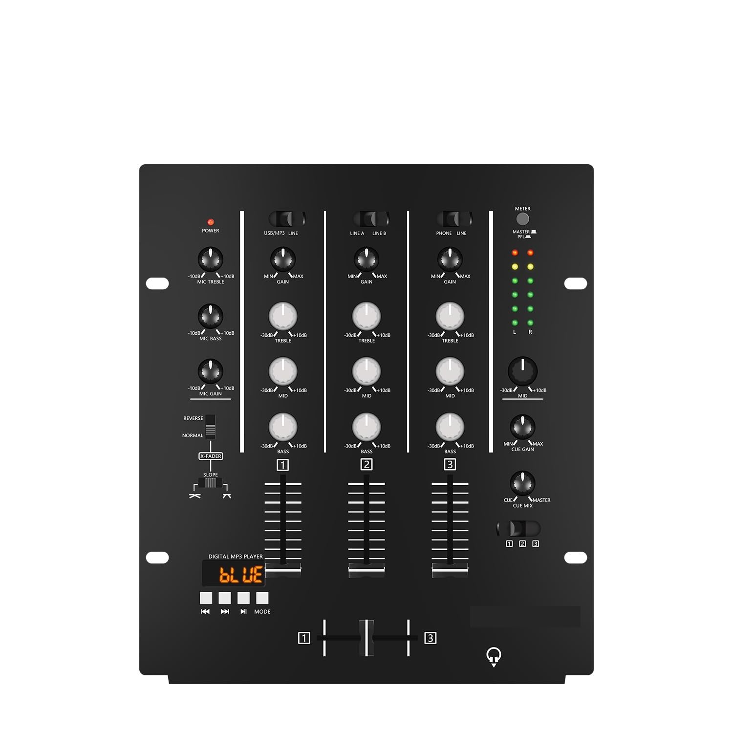 DJ-Controller, Professioneller 4-Kanal-Stereomixer mit Soundkarte, Heim-KTV-Bühnen-DJ-Mischkonsole