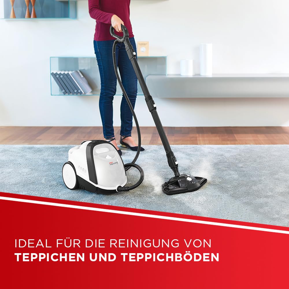 Polti Vaporetto Smart 120, Dampfreiniger mit Kessel, 4 bar Druck, maximale Leistung 1500 W, herausnehmbarer 2-Liter-Tank, Aufheizzeit 2 Minuten, 14 Zubehörteile inklusive, Weiß und Schwarz
