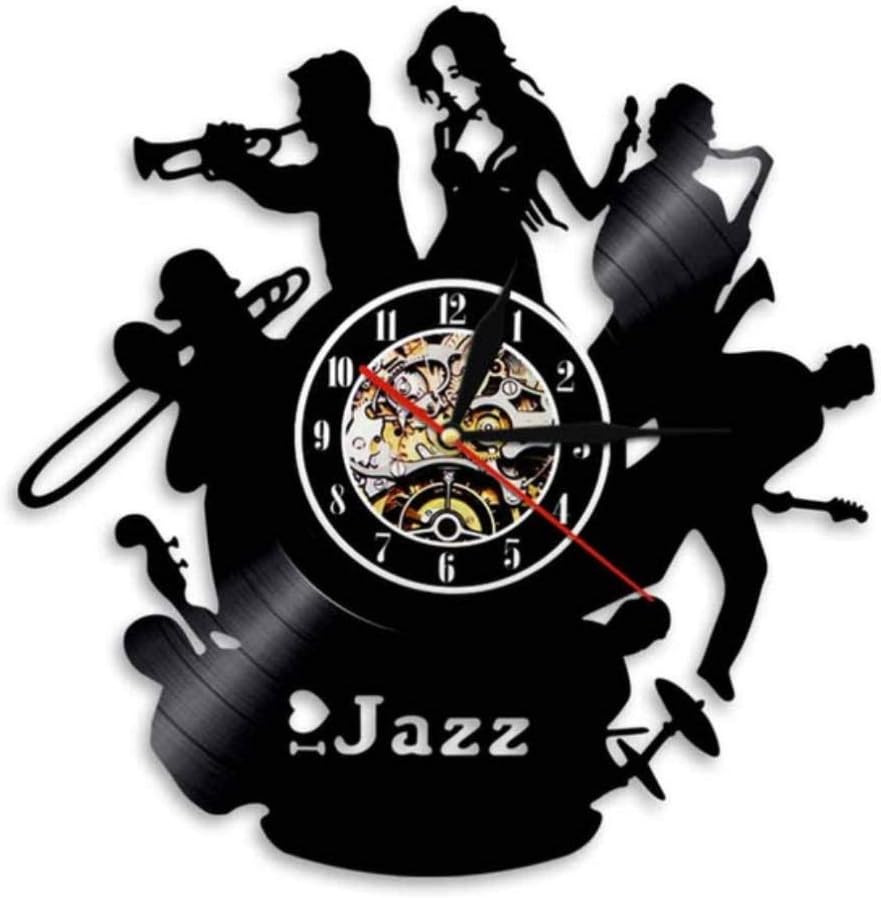 MKJHG Saxophone Jazz Music Band Wall Clock Classical Jazz