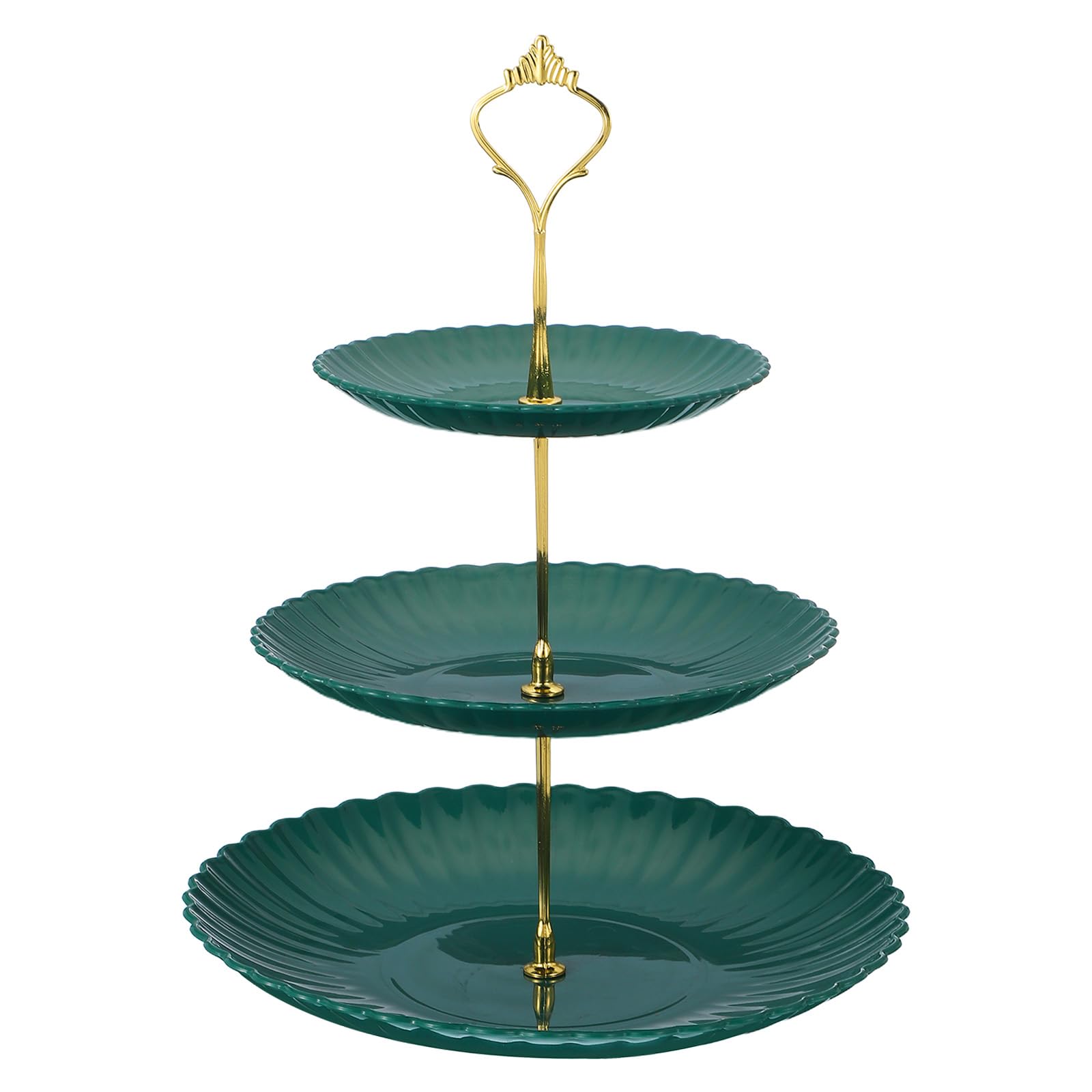 Présentoir à cupcakes anti-encombrement plat à étages vert pour table de dessert