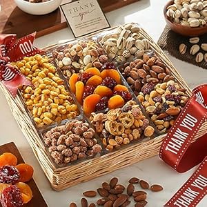 Broadway Basketeers Thank You Fruit And Nuts Gift Basket – Gourmet Healthy Gifts For Men Women Corporate Holidays
