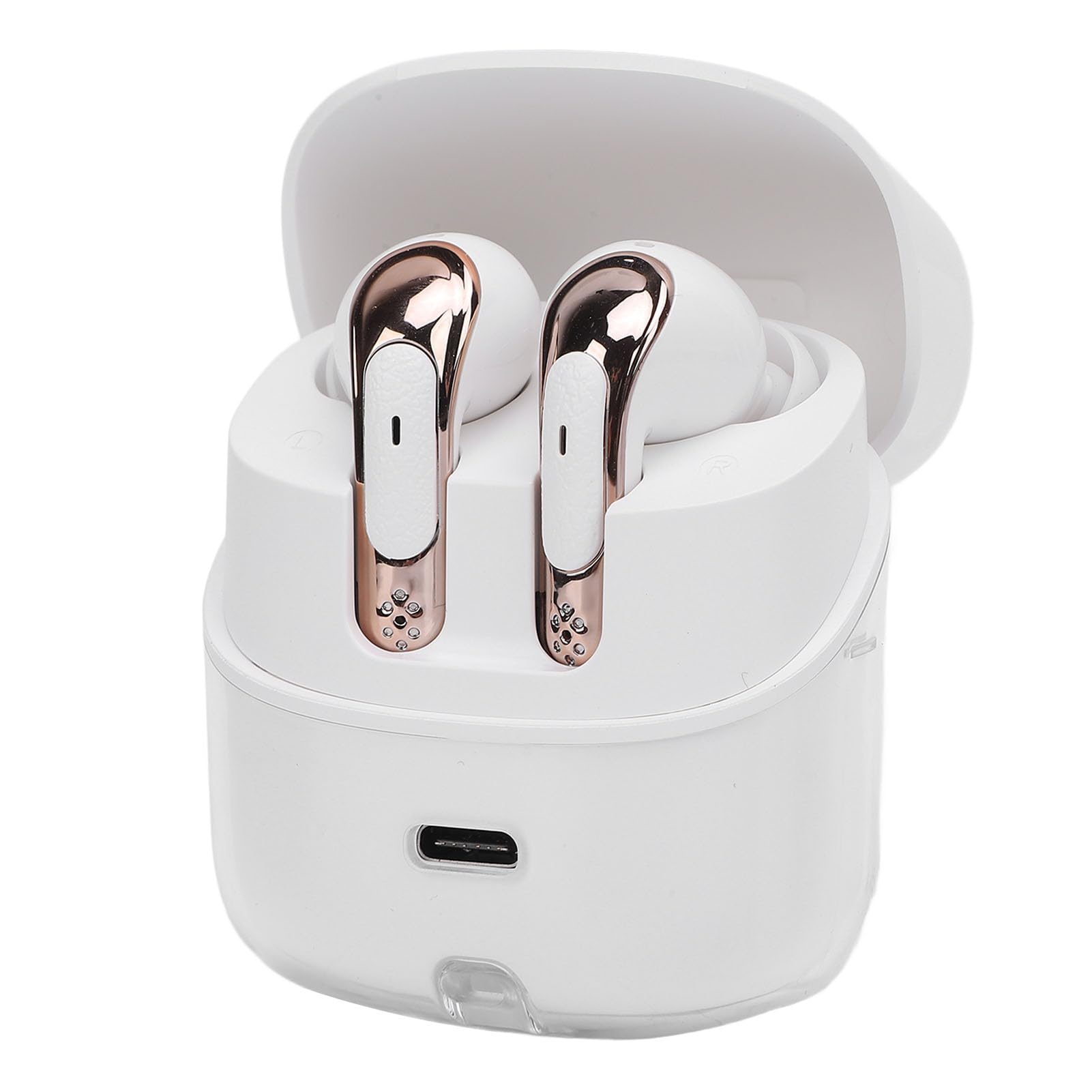 2 Coppie Auricolari Wireless, Auricolari Bluetooth 5.4 Cuffie con Display a LED Digitale, Auricolari per Due Persone per Palestra di Allenamento Sportivo (WHITE)
