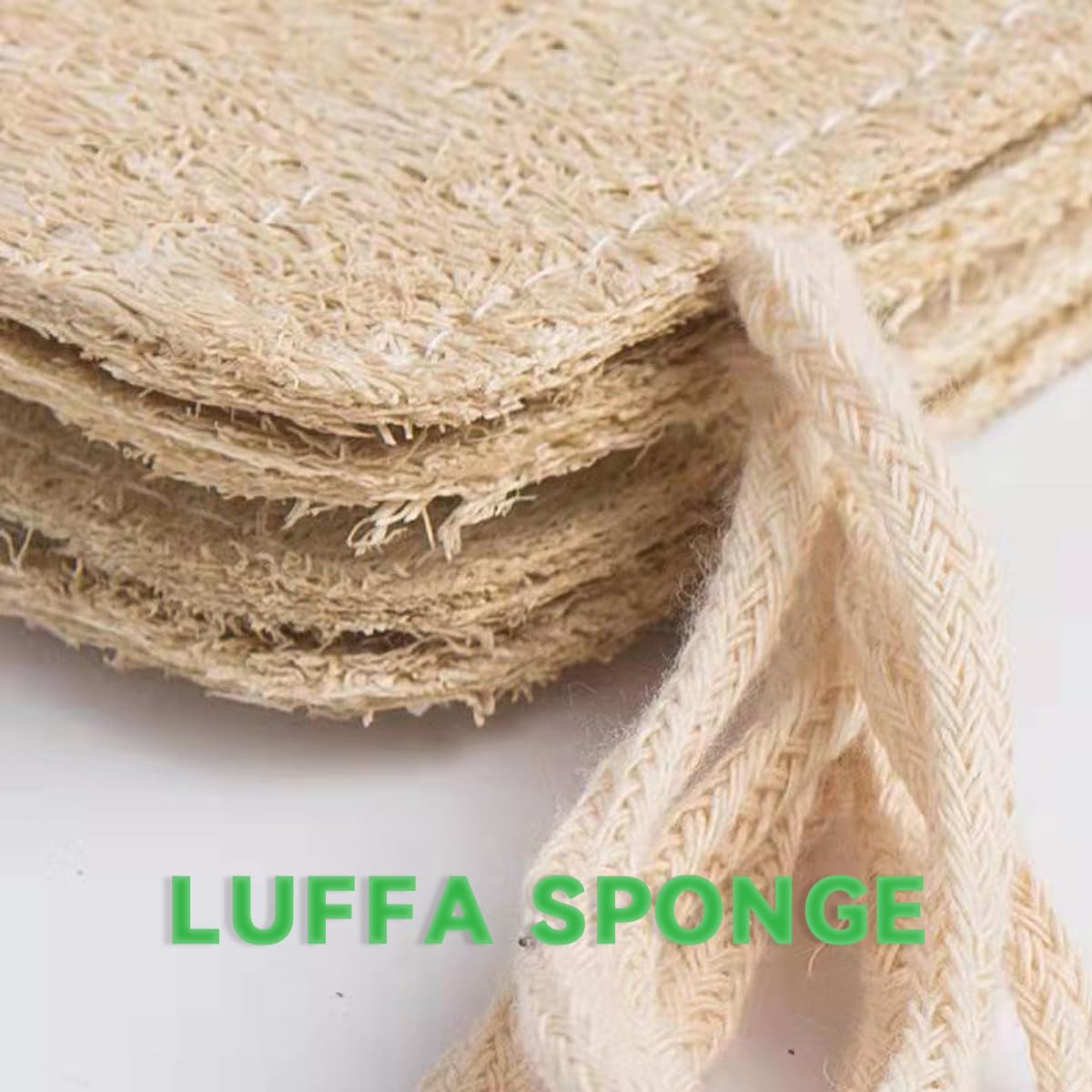 Spugna esfoliante per il corpo in luffa naturale (confezione da 3), scrub doccia, rimuove la pelle morta, durevole, beige