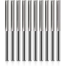 CNC Router Bits 1/8 Straight Router Bit 1/8 Shank Straight Flute Carbide End Mill Cutter 2-Flute Milling Tungsten Steel 22mm CEL/45mm OAL for Woodworking 10 Pack 1/8 Cutting Dia