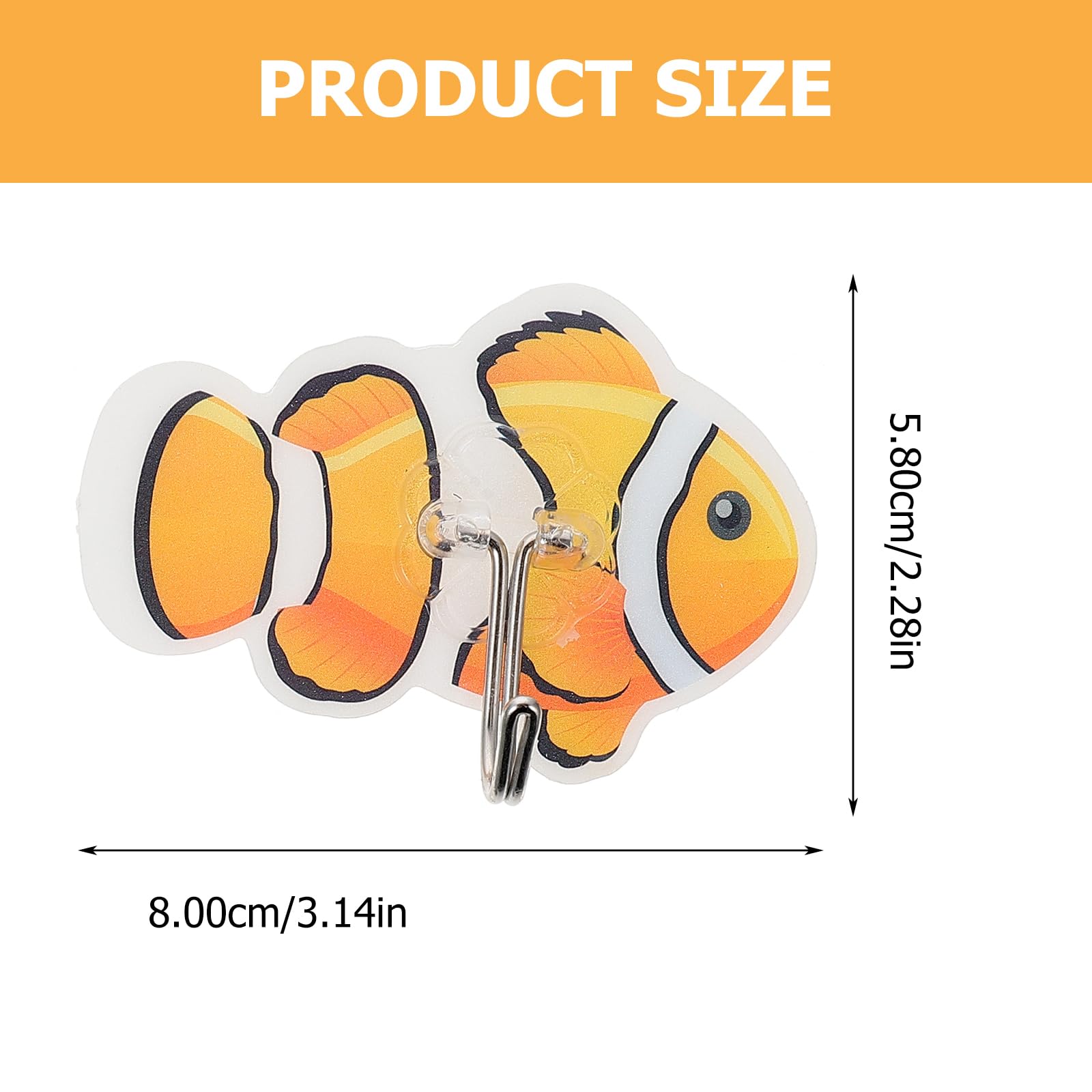 6 Ganchos Adhesivos Para Pared Con Forma De Pez Tropical - Reutilizables - Para Colgar Ropa, Toallas, Utensilios