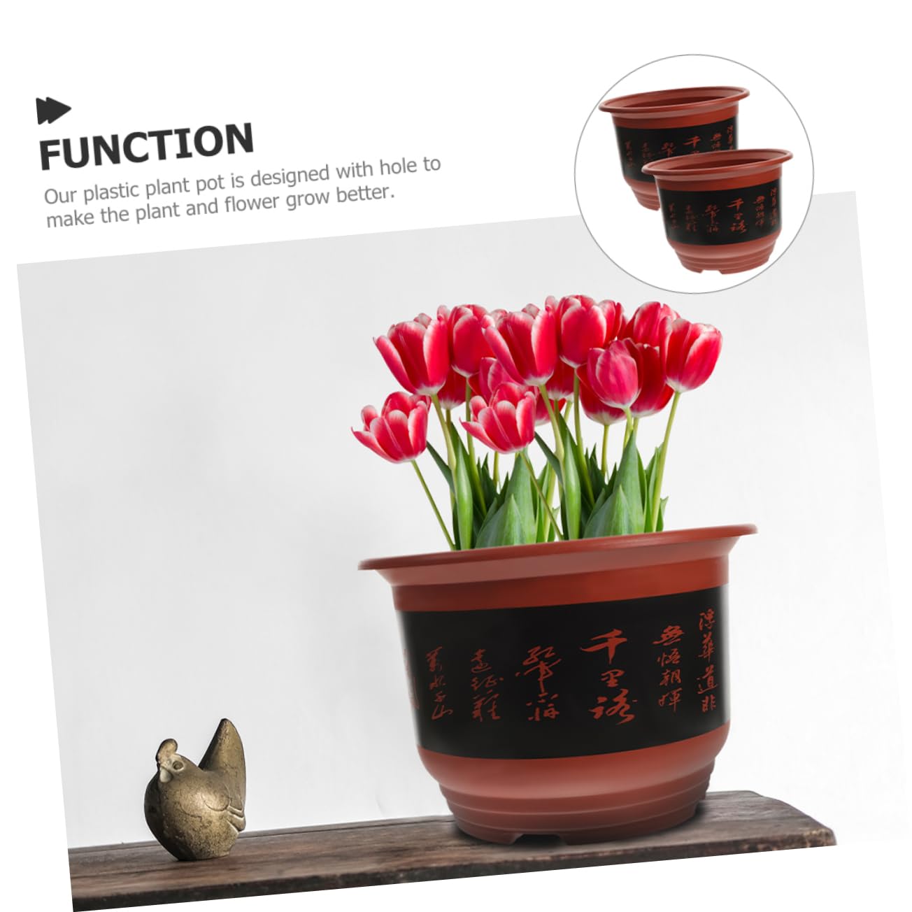 BESPORTBLE 2pièces Pots à Orchidées Plastique Jardinières pour Plantes Succulentes Et Cactus Contenants De Fleurs Brique Hauteur