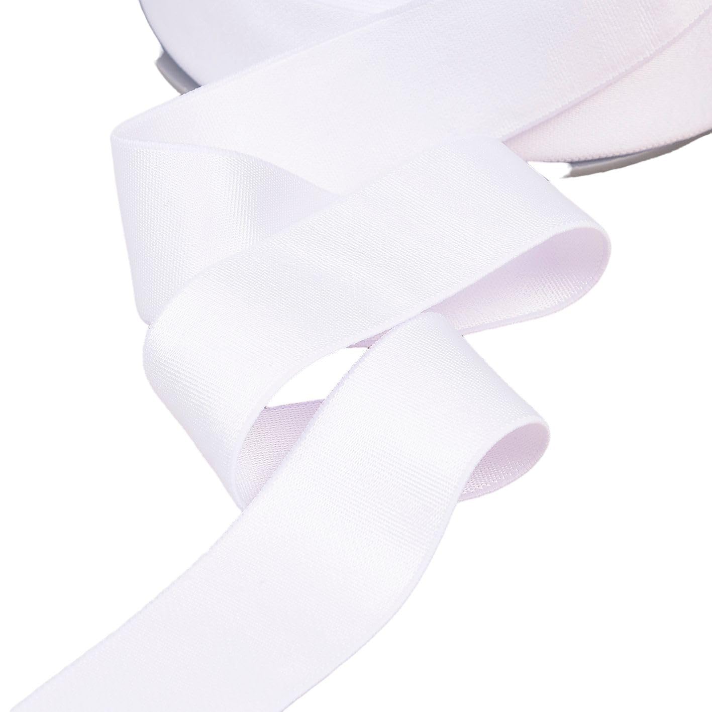 Élastique microfibre blanc 40mm bobine de 20m pour couture et confection