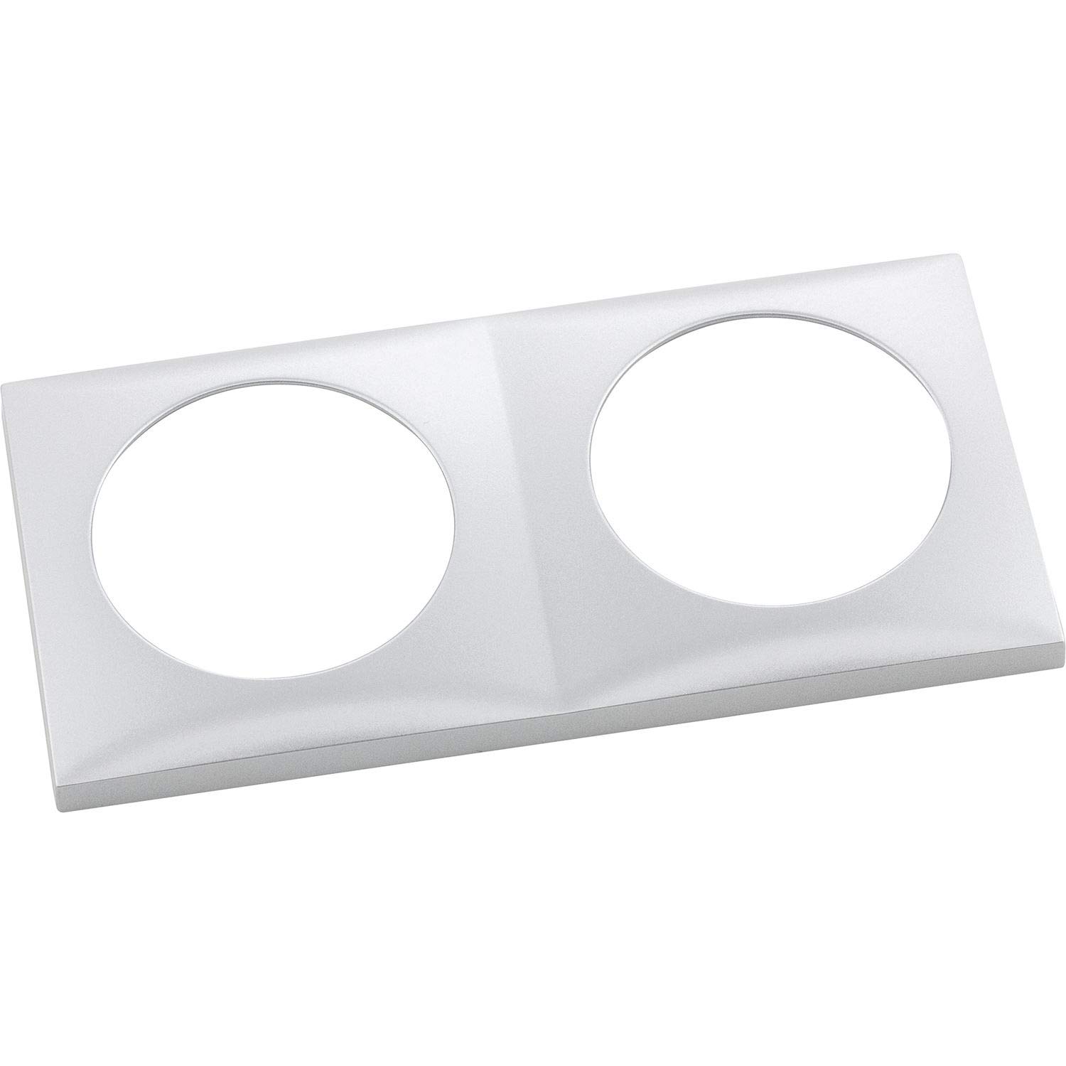 Cadre 2 postes Hager Chrome mat pour interrupteur et prise de courant moderne
