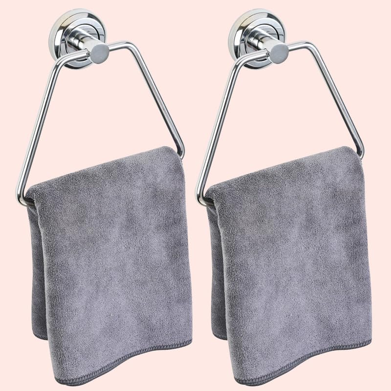 Image of Stainless Steel Towel Ring for Bathroom, Napkin Ring for Wash Basin, Towel Holder, Napkin Holder, Towel Hanger, Bathroom Aessories (Triangular Shape) Set-2