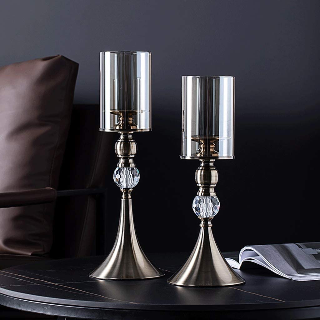 Portavelas De Metal De 43,5 Cm Y 38 Cm, Paquete De 2(38cm)