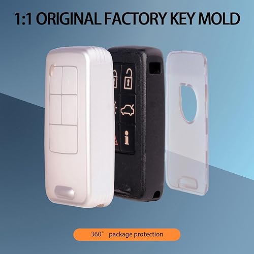 Miniatura 5 de TANGSEN Funda para llavero inteligente transparente de poliuretano termoplástico blanco esmerilado, color plateado, compatible con Volvo S60 S80 V40