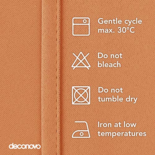 Image of Deconovo Grommet Blackout Thermal Insulated Window Divider Darkening Blinds Wide Width Curtain for Kids Room, 100x95, Orange