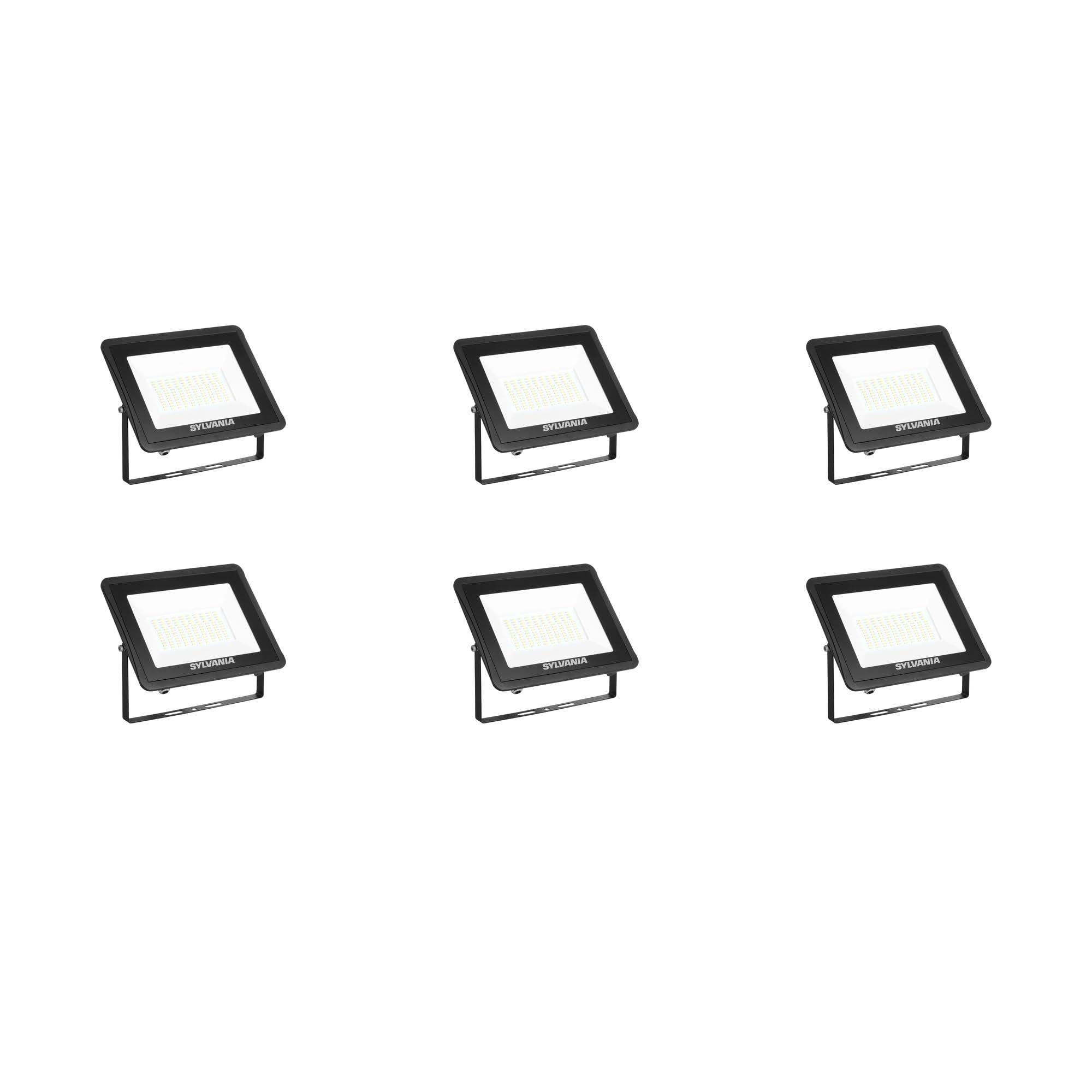 SYLVANIA SylFlood LED Floodlight Outdoor 78W 10000 Lumens IP65 Security Light - Pack of 6