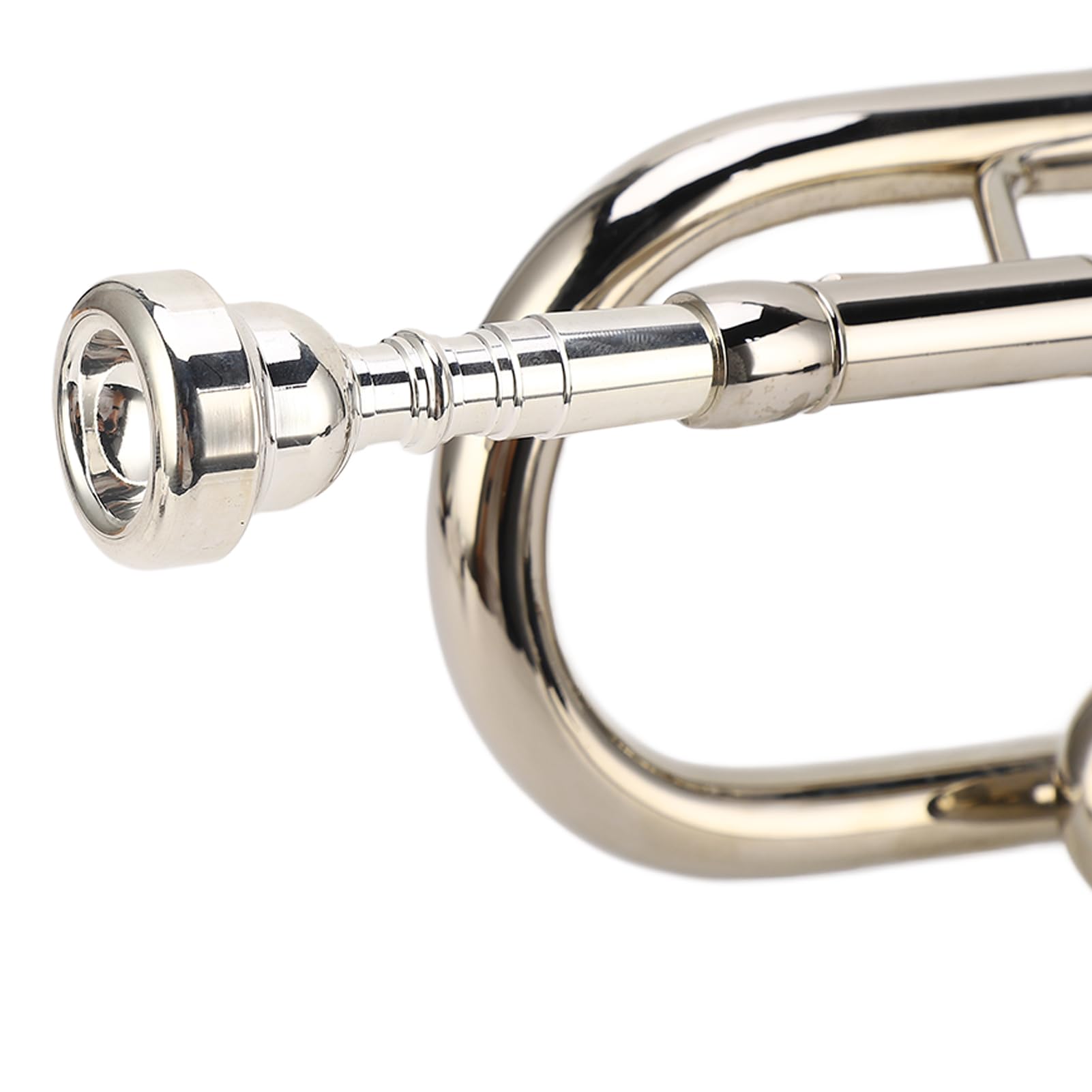 RiToEasysports Tromba in Sib Standard di Alta qualità con Bocchino, Suono Brillante per Musica Ad Alto Volume, Ottone/argento, Principianti/studenti