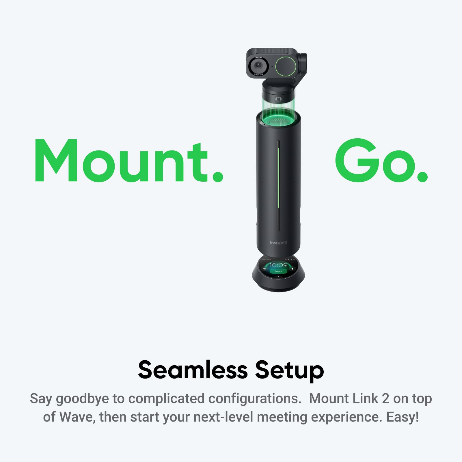 Insta360 Link 2 - PTZ 4K Webcam for PC/Mac, 1/2" Sensor, AI Tracking, HDR, AI Noise-Canceling Mic, Gesture Control for Streaming, Video Calls, Gaming, Works with Zoom, Teams, Twitch & More: Arctic White WaveLink Bundle