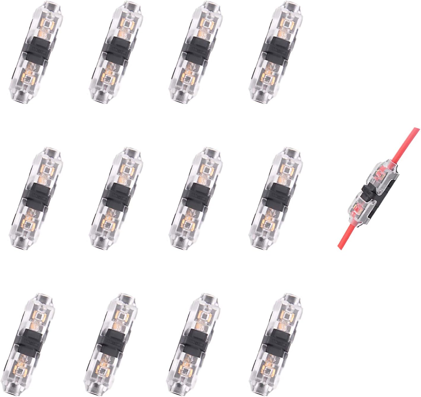 Low Voltage Wire Connector, Quick Solderless Wire Splice Connector, 12 Pack Small Gauge Wire