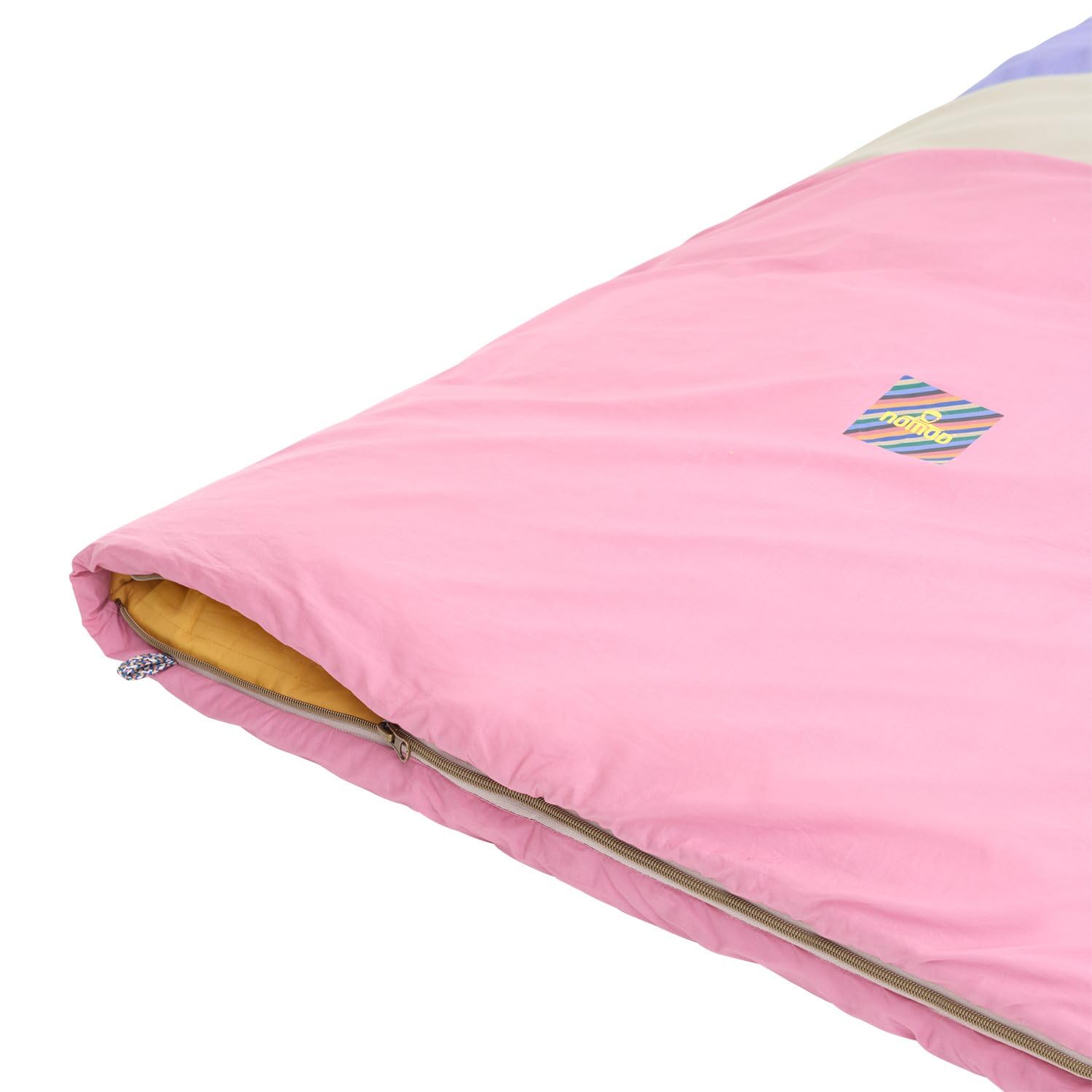 NOMAD® Blazer Multicolour Schlafsack | Reißverschluss linksseitig | Baumwolle | Gefütterter Zugluftschutz | Füllung aus recyceltem Polyester