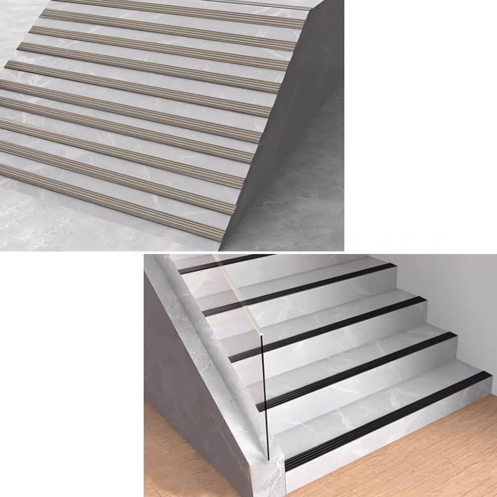 Perfil De Protección Para Borde De Escalón Aluminio Perfil De Borde De Escalera Antideslizante Tiras Para Peldaños Perfil De Metal 100cm Largo