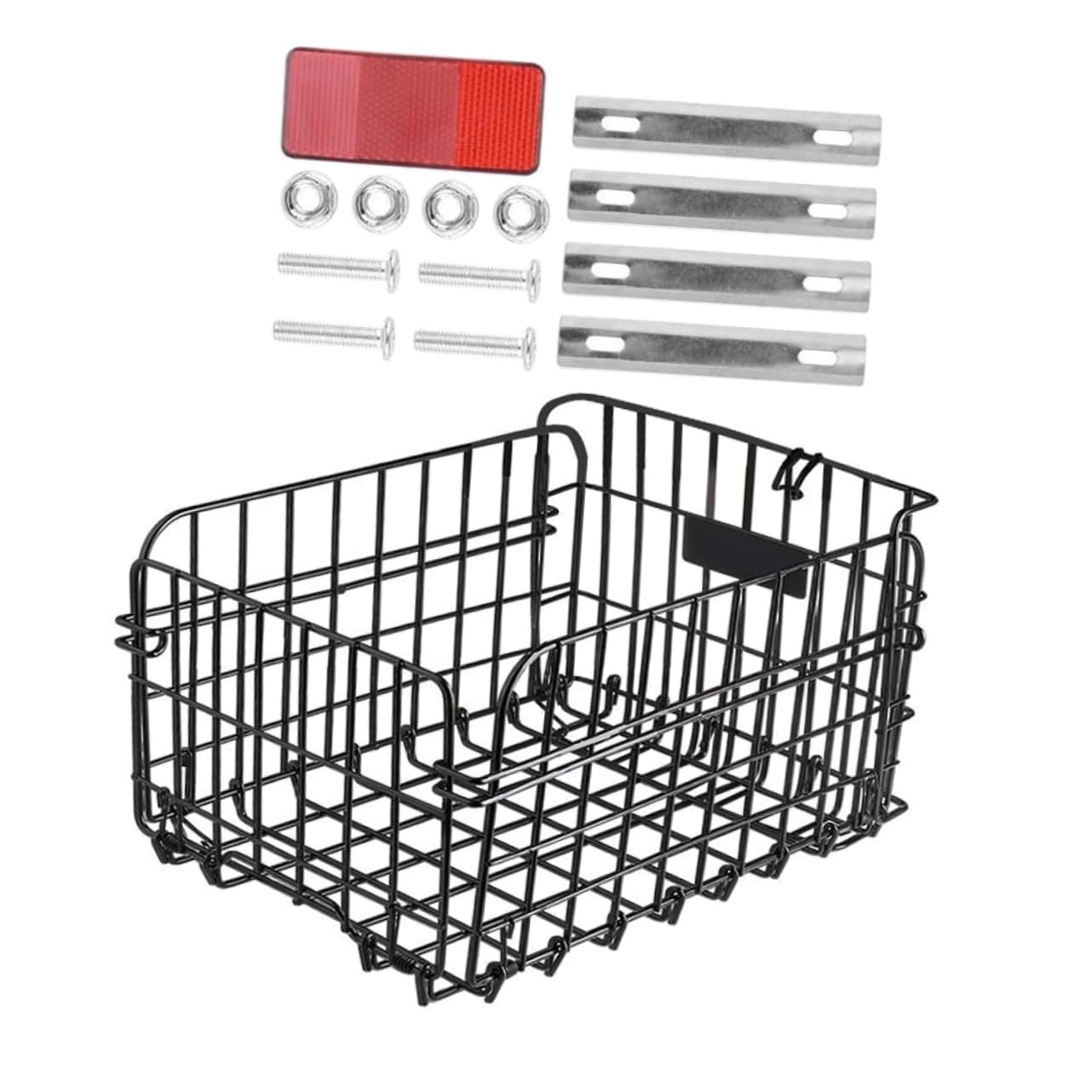 Balacoo Detachable Storage Basket for Bikes Folding Metal Wire Rear Cargo Basket with Mounting Rack Versatile and Convenient Design for Easy Access and Compatibility with Various Bicycle