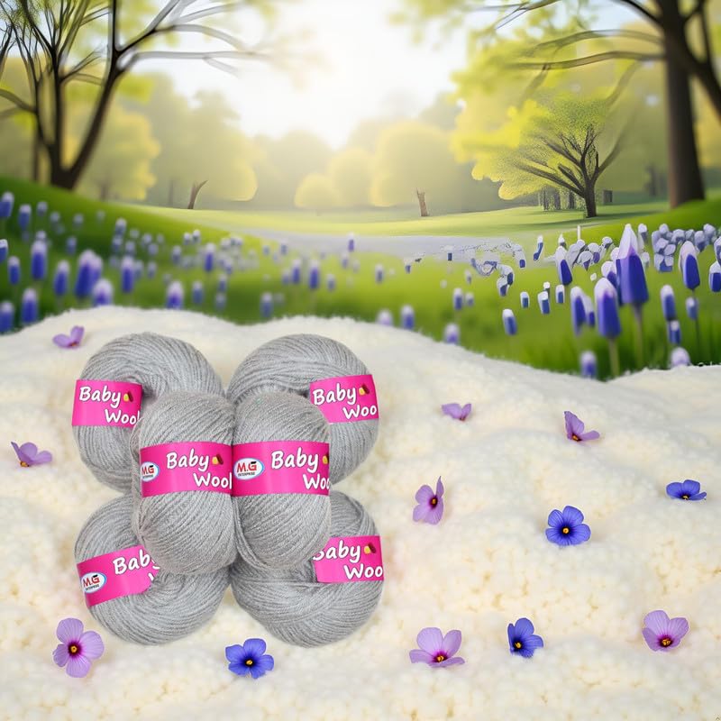 Image of M.G ENTERPRISE 100% Acrylic Wool Red (6 pc) Baby Wool 4 ply Wool Ball Hand Knitting Wool /Art Craft Soft Fingering Crochet Hook Yarn, Needle Knitting Yarn Thread Dye E