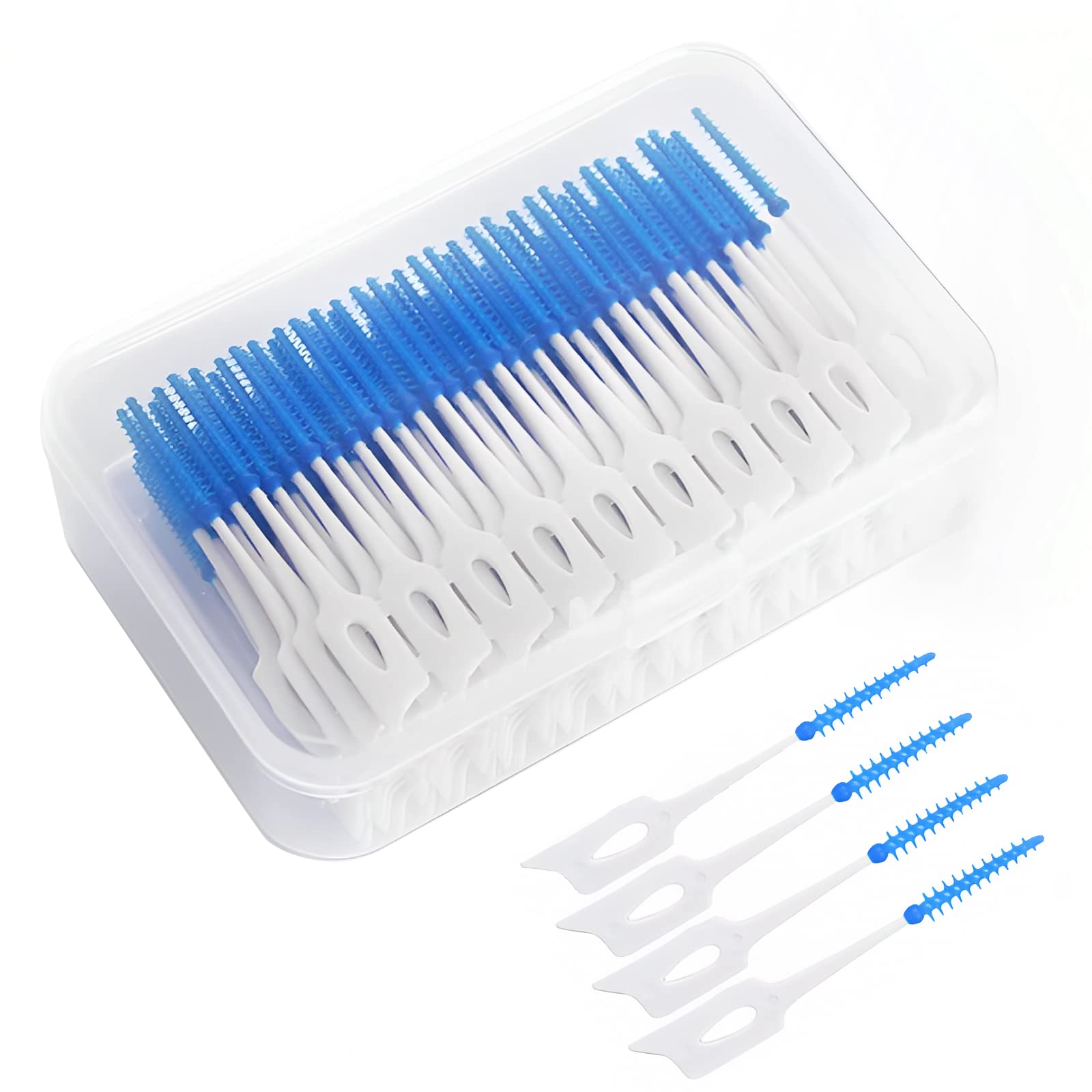 WQSS AOEIU Dual-Use Interdental Brushes, 160 Pieces Wisdom Interdental Brushes with Storage Case