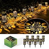 Solar Gartenleuchte, 8 Stück LED Solarlampen für Außen Garten, IP65 Wasserdicht Dekorative Warmweiß LED Solarleuchten Garten für Terrasse Rasen Garten Hofwege Weihnachten