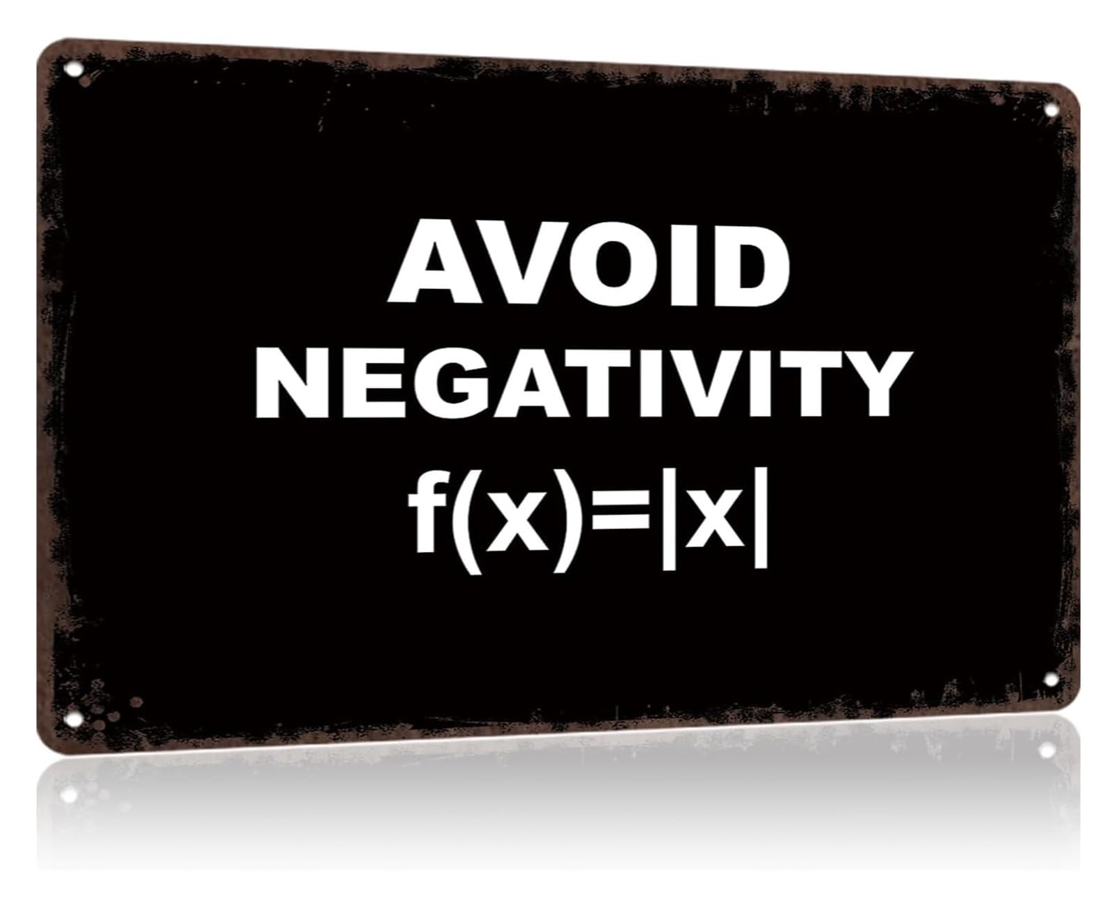 NWPNLXEA Sarcastic Metal Sign Avoid Negativity Math Vintage Style Tin Board For Basement Workshop Game Room Den 8 X 12 inch