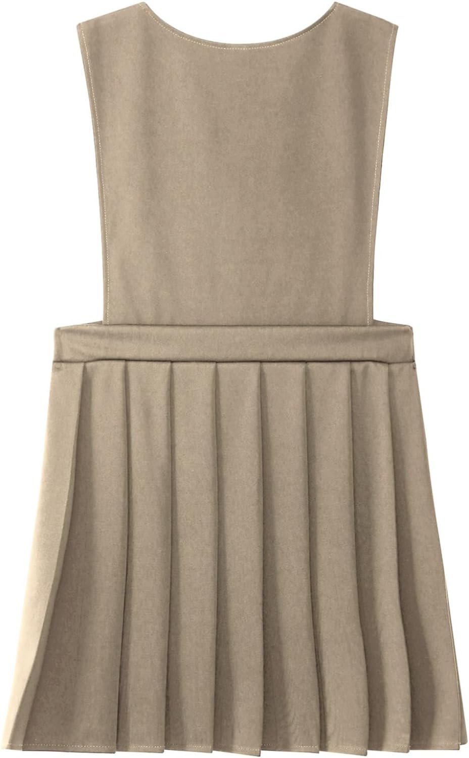 Girls School Uniform Knee Length Sleeveless Jumper Dress Outfit Pleated Pinafore Bib Dresses