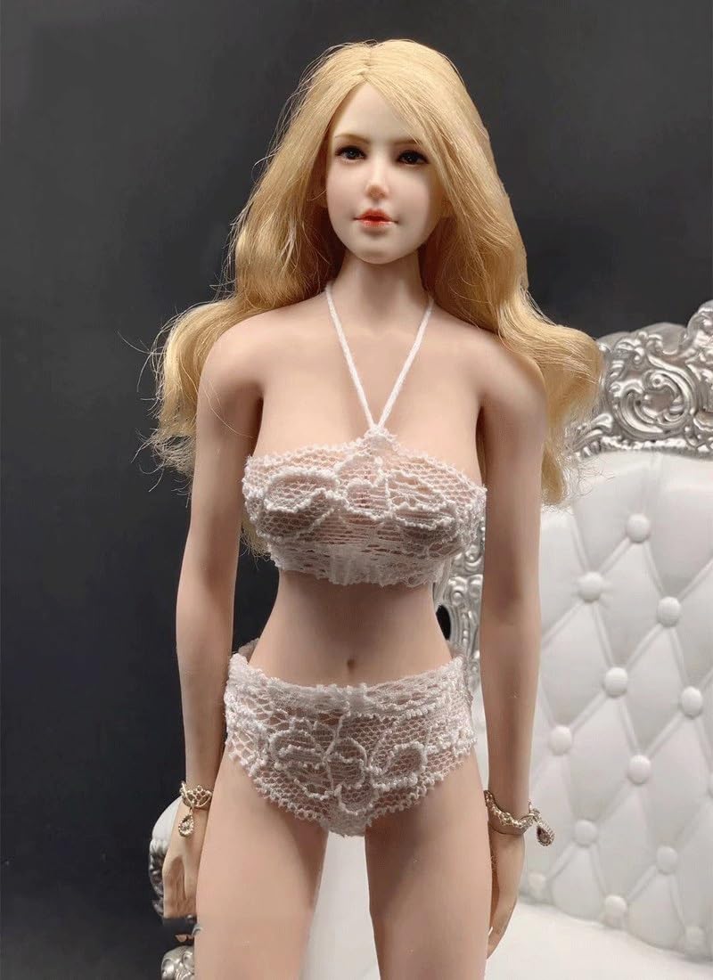 Lingerie flexible 1/6 blanche en dentelle pour corps sans couture
